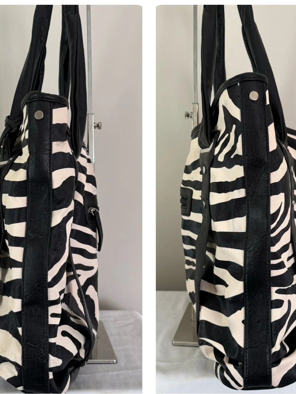 Mondani NY Zebra Print faux leather Tote Bag